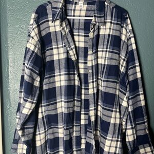 Old Navy Flannel XXL Blue and White Plaid